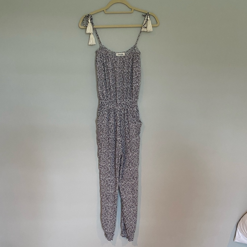 Gray and navy jumpsuit
